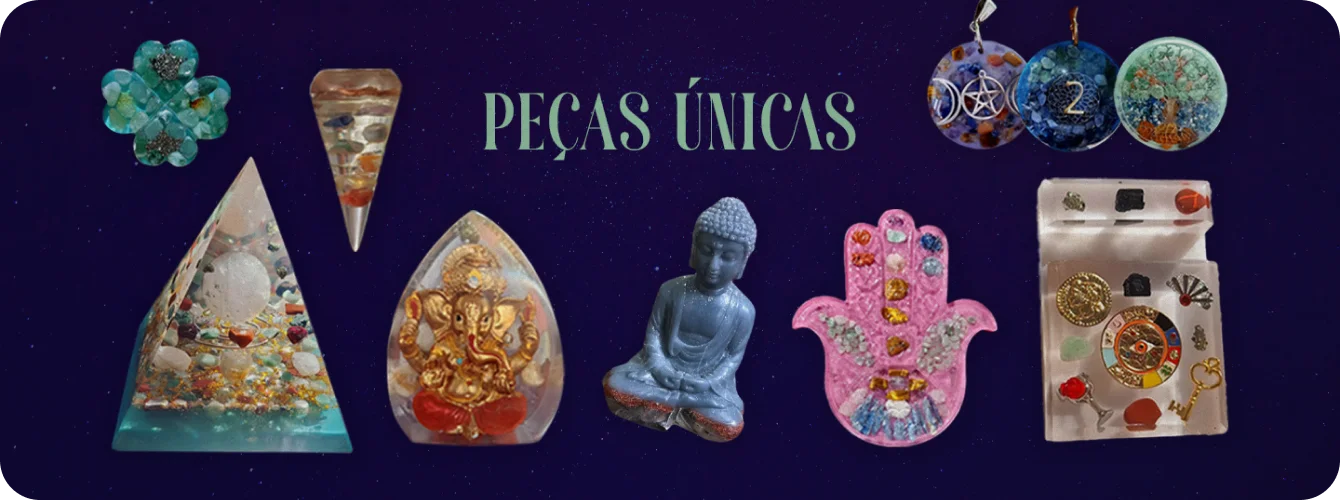 Banner Principal da Inspire Orgonites mostrando toda a beleza das peças