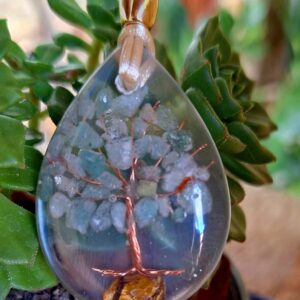 Colar Arvore da Vida de Cobre transparente
