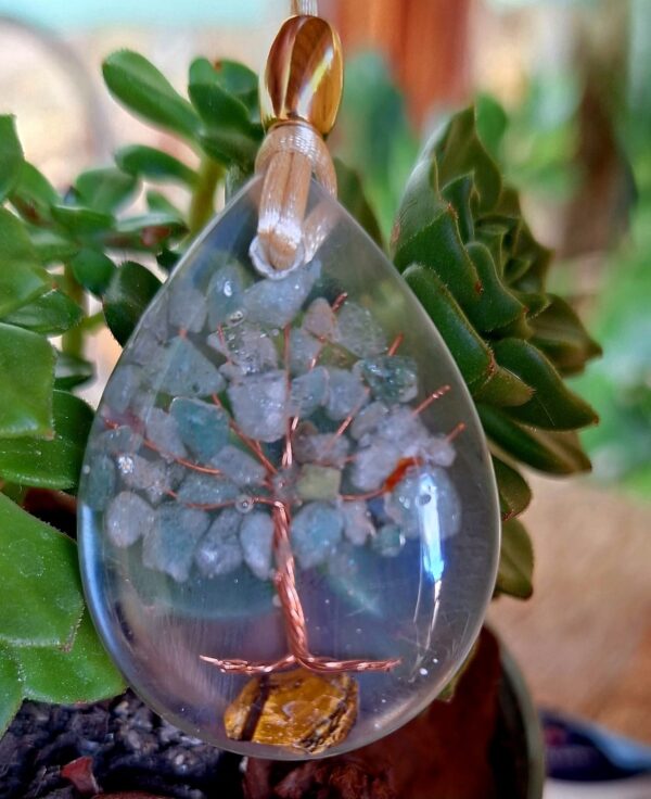 Colar menor Arvore da Vida de Cobre transparente