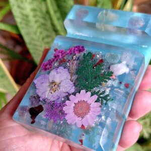 Porta Celular com Flores Verde