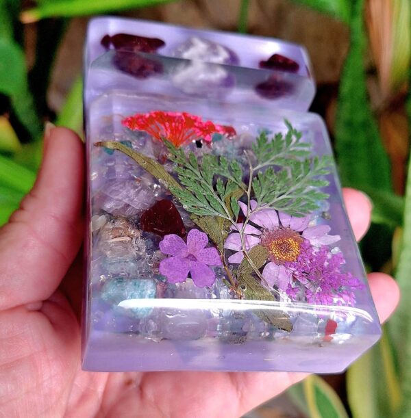 Porta Celular com Flores Lilás - Imagem 3