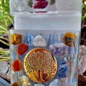 Porta Celular Arvore da Vida Gde + 7 Cristais dos Chakras  Branco